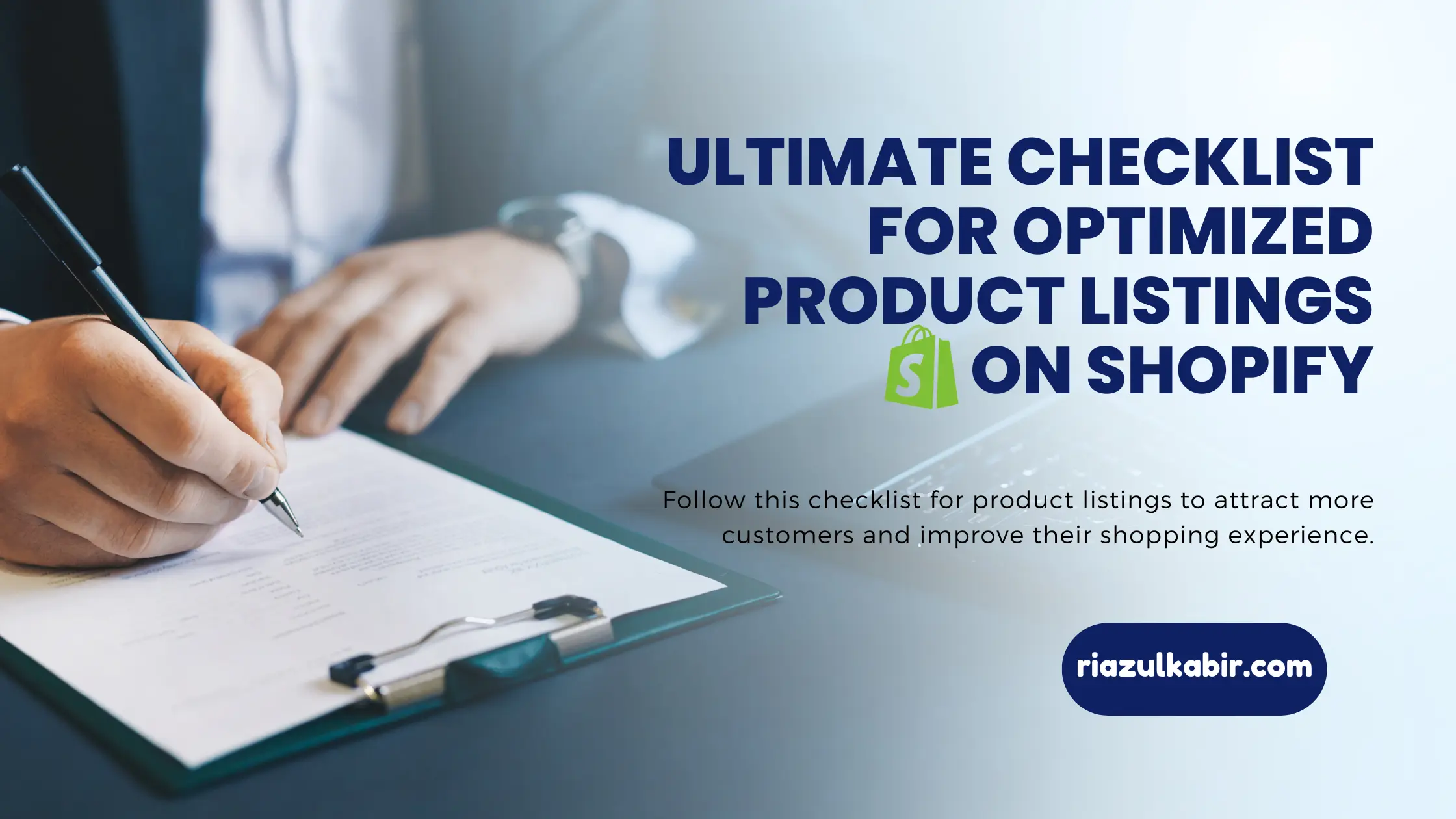 shopify product listings checklist by riazulkabir.com